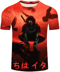 Men Naruto 3D Print Short Sleeve Pullover Regular Fit T Shirt Color 27