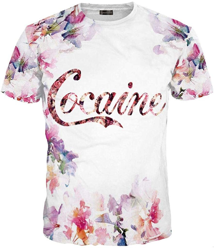 Unisex Men Women Casual 3D Printed Short Sleeves Couple T Shirt Tee LYT046 Lyt076 white