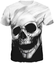 Unisex 3D Print Short Sleeve T Shirt Fashion Couple Tees Black Skull