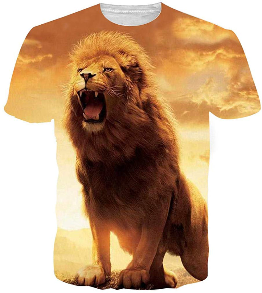 Men Casual Shirts Sexy Women Printing 3D T Shirt Lion