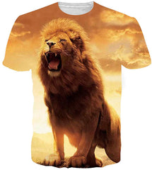 Men Casual Shirts Sexy Women Printing 3D T Shirt Lion