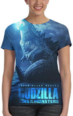 Womens God Zilla 2 King of Monsters 3D Printed Short Sleeves Shirt Godzi19