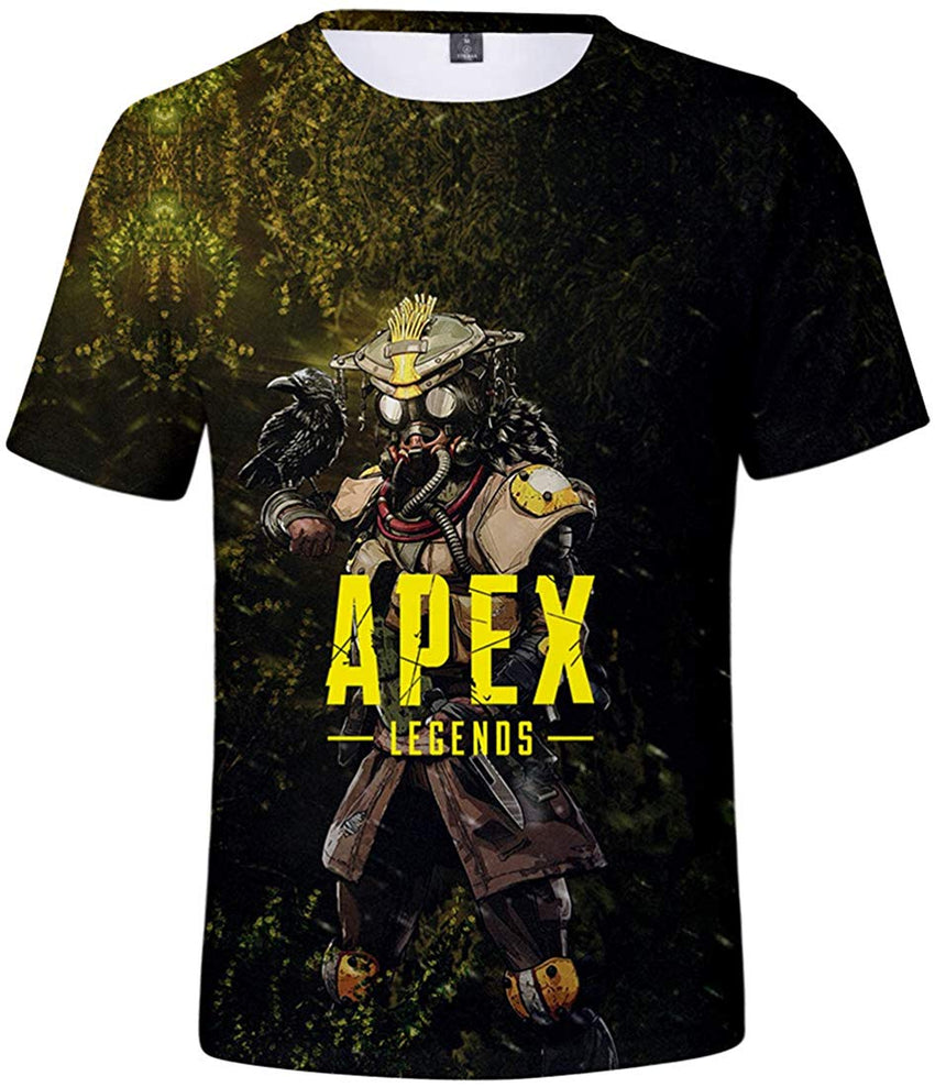 Fashion Apex T Shirt 3D Printed Game Topic Apex Legends Shirt for Men Women Teen Bloodhound Jungle