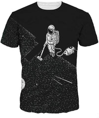 Unisex 3D Wolf T Shirts Couples Summer Short Sleeve T Shirts Casual Tees Astronaut