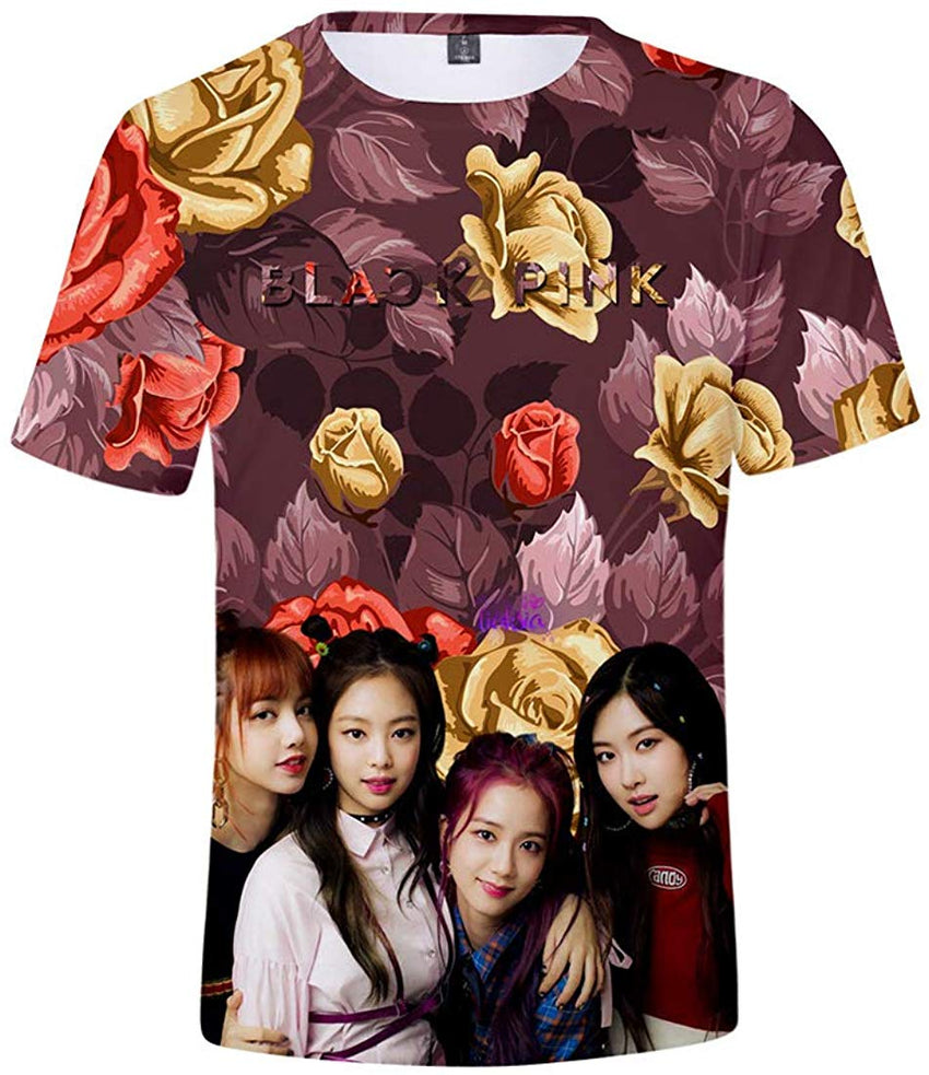 Kpop Printing T Shirt Jisoo Jennie Rose Lisa Jisoo Shirt Tee For Womens Mens Brown E