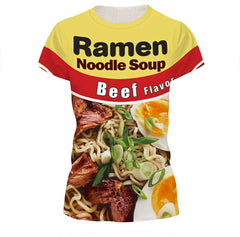 Novelty Shirts 3D Printed Short Sleeve Colorful T Shirt Fashion Couple Tees Beef Noodles