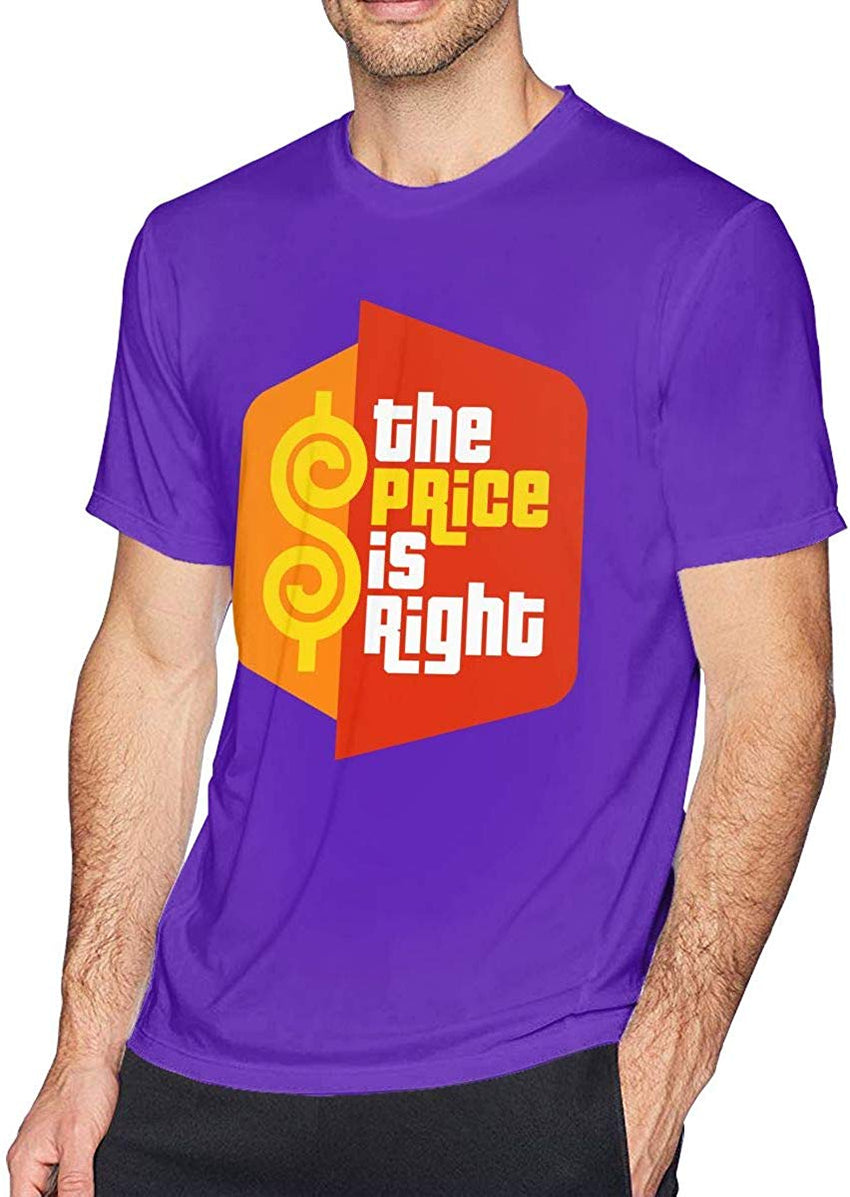 Men's Casual The Price is Right Tee T Shirt Short Sleeve O Neck Cotton T Shirt Sports Tops for Teens Plus Size Shirt Purple