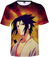 Unisex Novelty Tee Tops 3D Printed with The Japanese Anime Naruto T Shirts for Men Women White Face