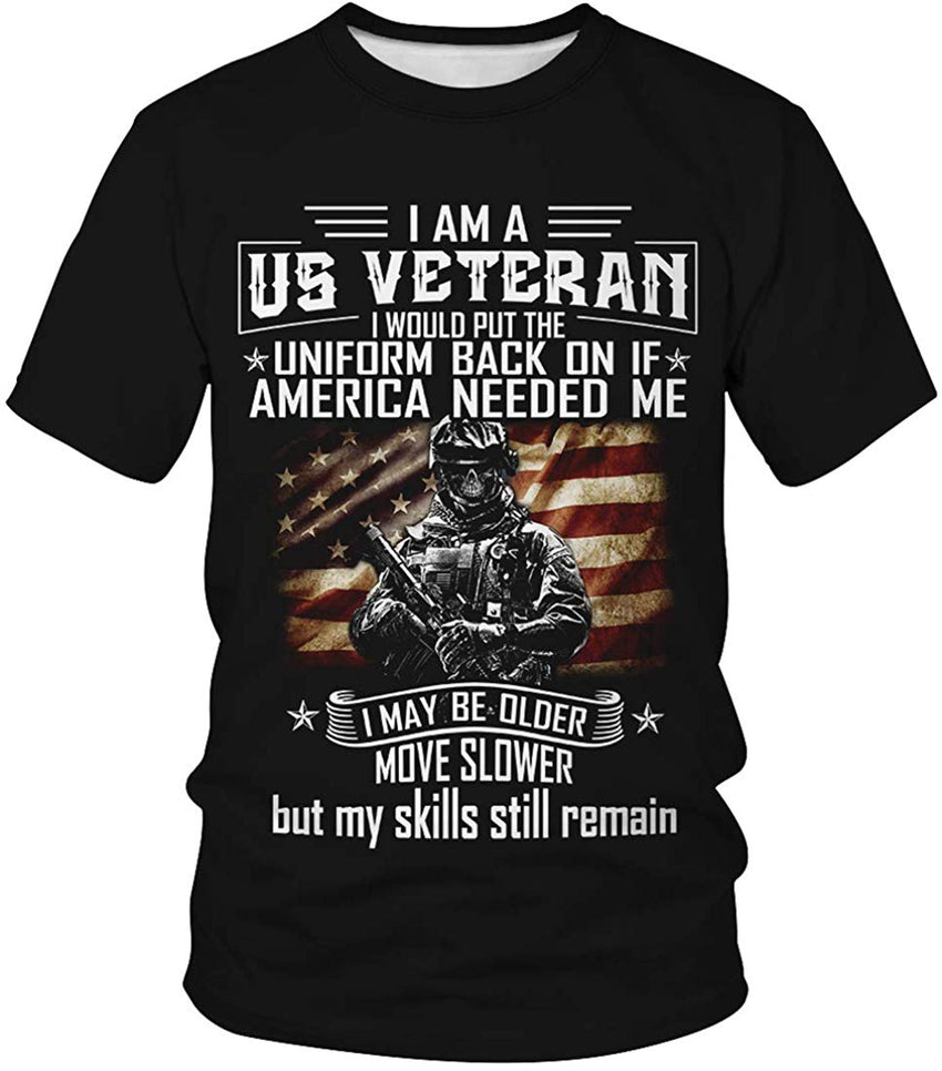 Men's T shirt Casual Tee 3D Unisex Digital Print Graphic Short Sleeves Older 1