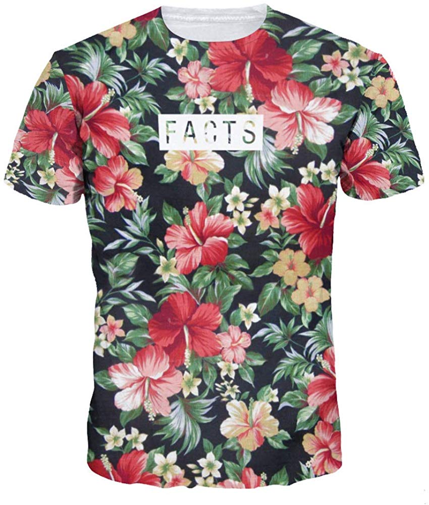 Sanatty Unisex Womens Mens Summer T Shirts Graphic 3D Galaxy T Shirts Tops Couple Tees Red Flower