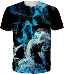 Unisex 3D Printed Pattern Short Sleeve T Sleeve Cool Graphic Tees Top A smoke