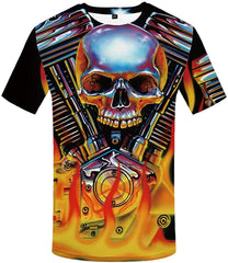 Unisex 3D Shirts for Men Skull USA Shirt Ugly Pattern Short Sleeve Top Tee Punk Skull