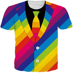 Unisex 3D Printed Funny T Shirts Casual Cool Summer Short Sleeve Tees 2019 Rainbow