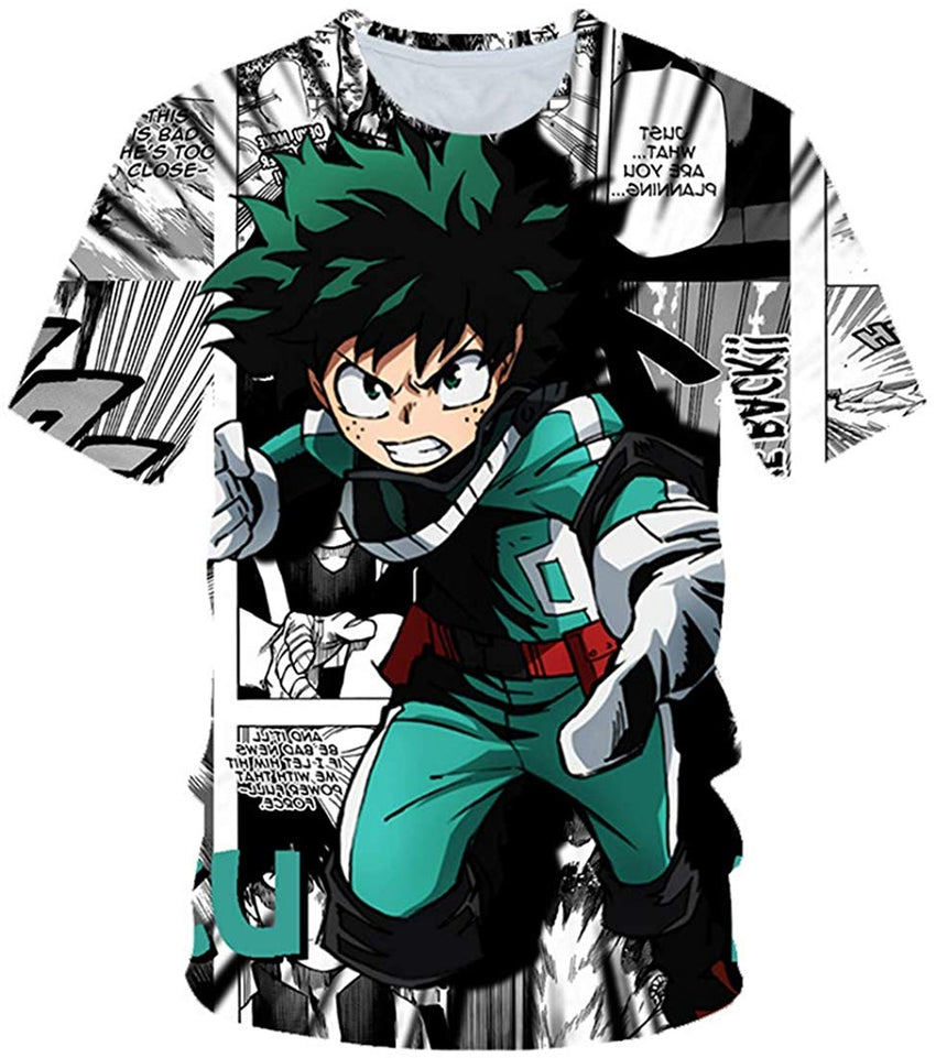 Men's 3D Anime My Hero Academia T Shirt Teens Youth Short Sleeve T Shirts Tees Color7