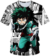 Men's 3D Anime My Hero Academia T Shirt Teens Youth Short Sleeve T Shirts Tees Color7