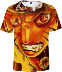 Unisex Novelty Tee Tops 3D Printed with The Japanese Anime Naruto T Shirts for Men Women Angry