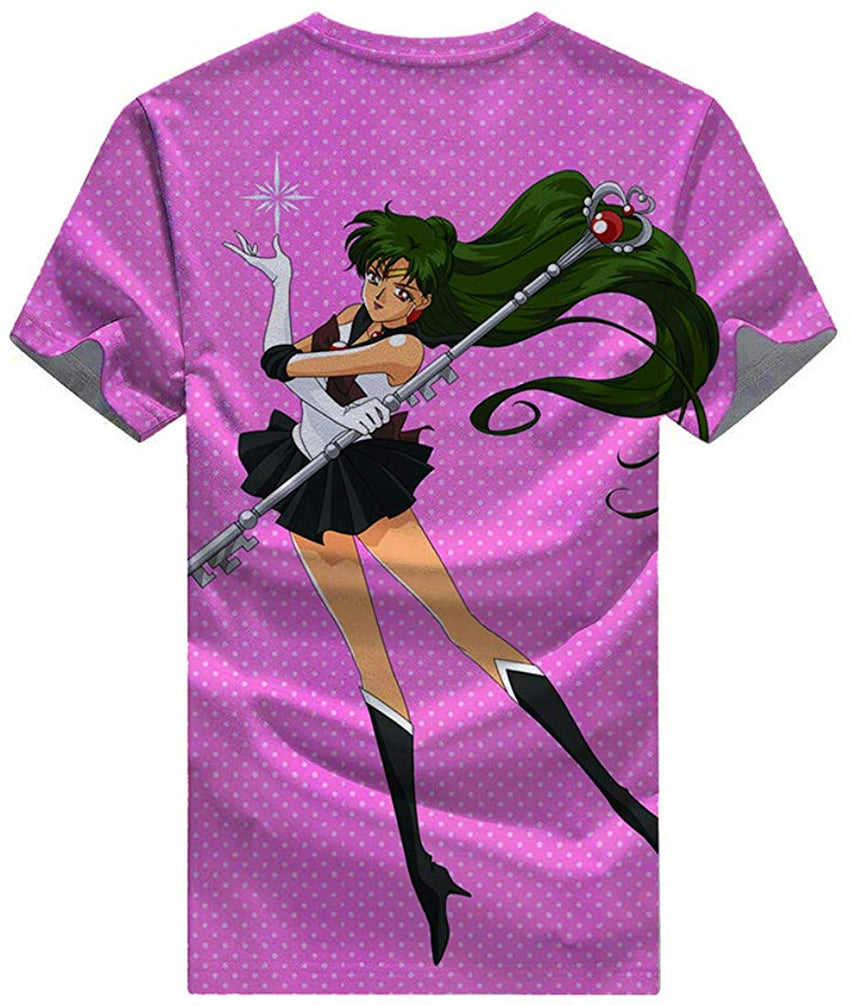 Women Sailor Moon 3D Graphic T Shirt Casual Top Sailor Pluto2