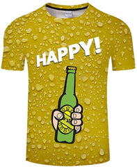 Summer Men's Clothing O Neck Clock Jacket Beer Short Sleeved 3D T Shirt Large Size 5XL Txkh3013