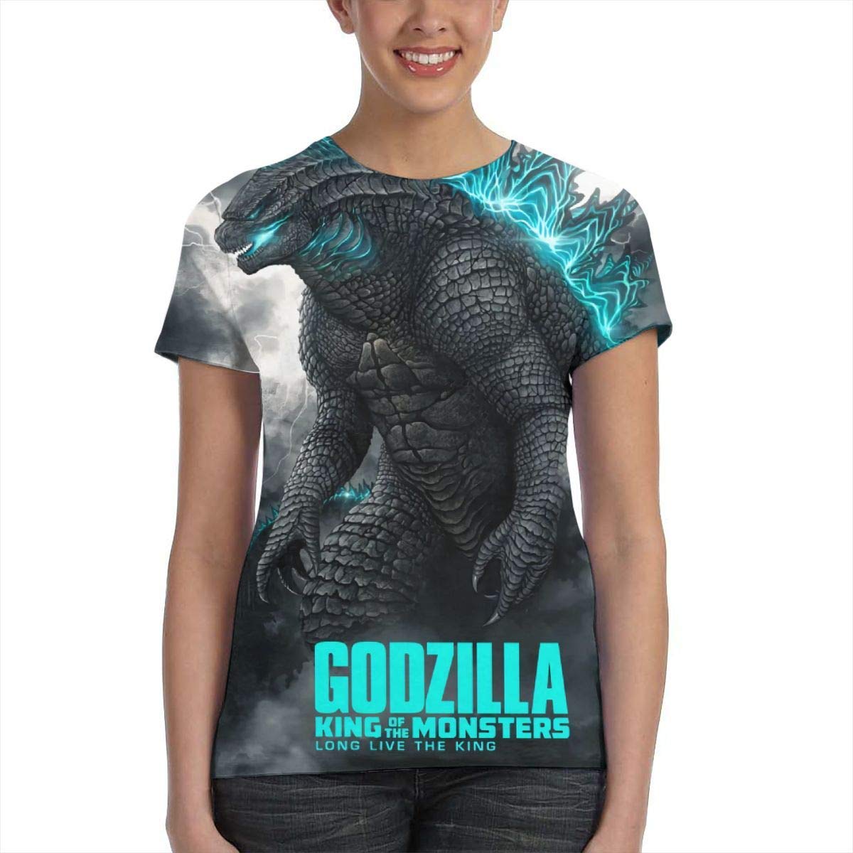 Womens God Zilla 2 King of Monsters 3D Printed Short Sleeves Shirt Godzi22