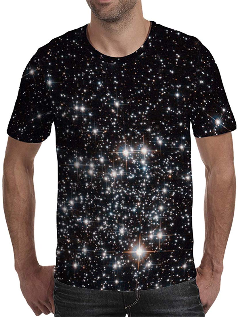 Unisex 3D Printed Tie Dye Creative Funny Summer Casual Short Sleeve T Shirts Tees T03315