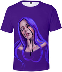 Women 3D Printed T Shirt Casual Tees for Music Fans Purple 02