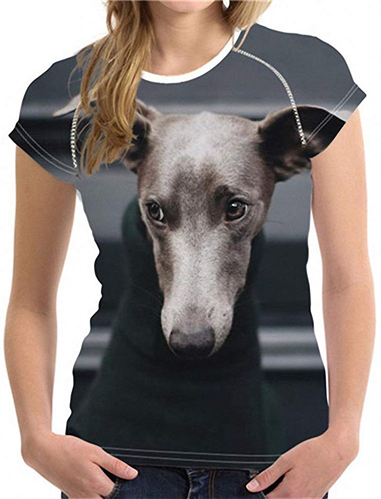 Unisex 3D Printed T Shirt Dark Grey Italian Greyhound Dog O Neck Animal Tops Y0815bv