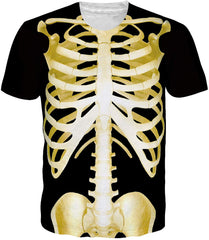 Unisex 3D Printed Pattern Short Sleeve T Sleeve Cool Graphic Tees Top Skeleton