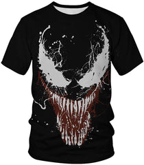Venom Shirt,3D Venom Shirt Short Sleeve Shirts Casual Compression T Shirt Black white Men