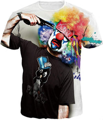 Unisex Men 3D Printed Casual Summer Short Sleeve T Shirts Tees Clown