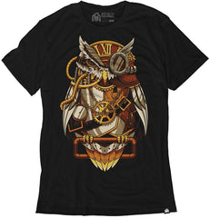 Men's Casual Short Sleeve Graphic Tee Shirts Clockwork Owl