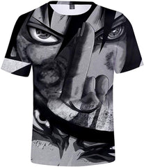 Unisex Novelty Tee Tops 3D Printed with The Japanese Anime Naruto T Shirts for Men Women Black White