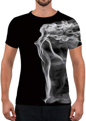 Unisex Fashion 3D Print T Shirts Funny Graphics Pattern Crewneck Short Sleeve Tees for Mens Womens Human Smoke