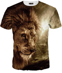 Unisex Men Women Casual 3D Printed Short Sleeves Couple T Shirt Tee LYT046 Lyt065 brown