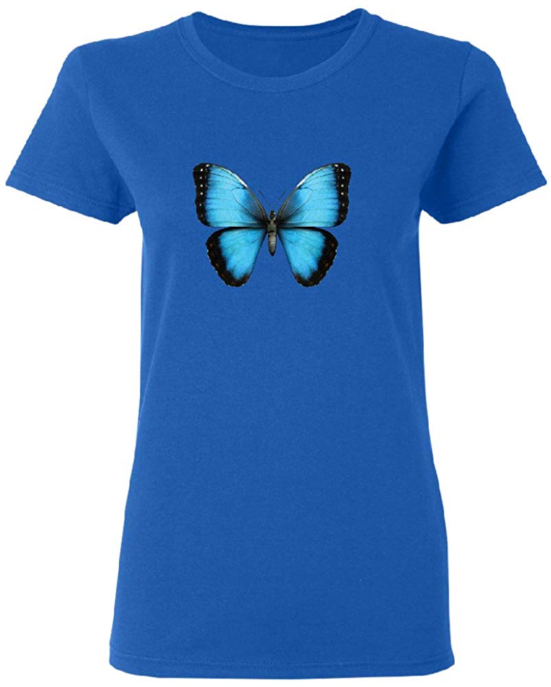 3D Morpho Butterfly Women's T Shirt Tee Royal Blue