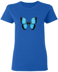3D Morpho Butterfly Women's T Shirt Tee Royal Blue