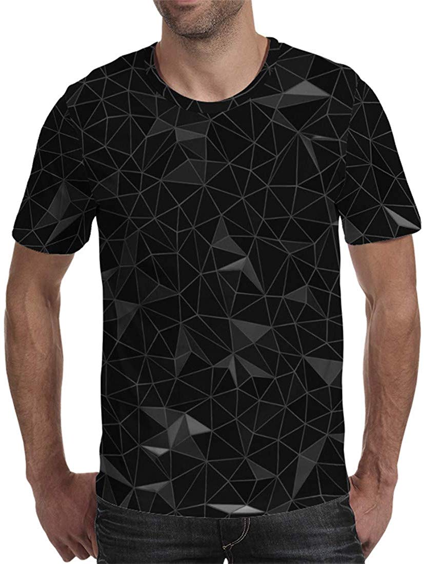 Unisex 3D Printed Tie Dye Creative Funny Summer Casual Short Sleeve T Shirts Tees T03316