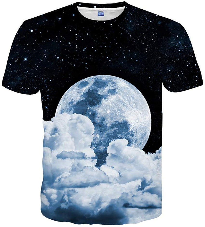 Unisex Casual 3D Print Short Sleeve T Shirt Tees Black48