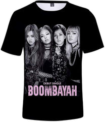 Kpop Printing T Shirt Jisoo Jennie Rose Lisa Jisoo Shirt Tee For Womens Mens Black B