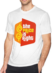 Men's Casual The Price is Right Tee T Shirt Short Sleeve O Neck Cotton T Shirt Sports Tops for Teens Plus Size Shirt White