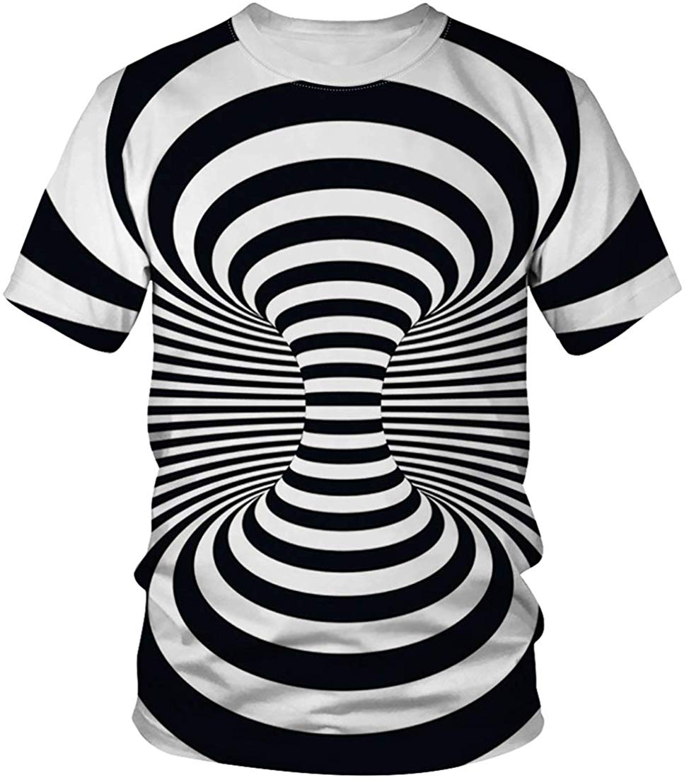 Unisex T Shirt 3D Pattern Print Novelty Short Sleeve Sports Fitness Summer Tee Vortex 015 b