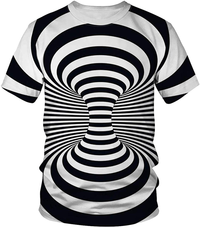 Unisex T Shirt 3D Pattern Print Novelty Short Sleeve Sports Fitness Summer Tee Vortex 015 b
