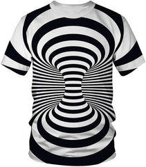 Unisex T Shirt 3D Pattern Print Novelty Short Sleeve Sports Fitness Summer Tee Vortex 015 b