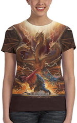 Womens God Zilla 2 King of Monsters 3D Printed Short Sleeves Shirt Godzi8