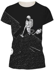 Unisex 3D Print Short Sleeve T Shirt Fashion Couple Tees Sweeping Robot