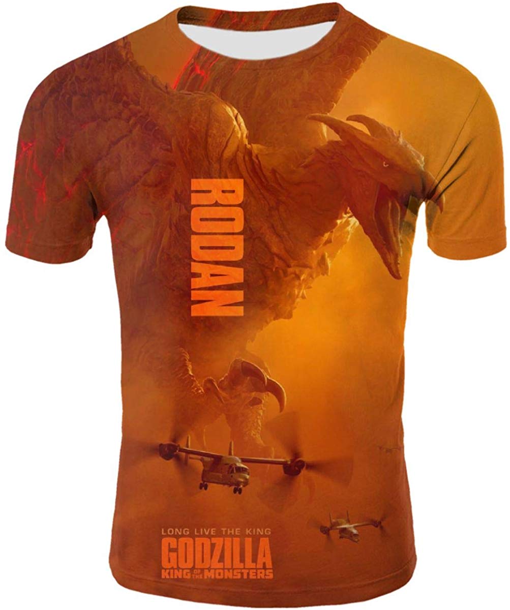God Zilla 2 King Of The Monsters Mens Boys Girls 3D Printed s Tshirts Godz30