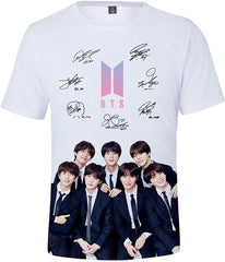 Women's Novelty T Shirts Kpop BTS Tee Tops Bangtan Boys 3D Printed Shirts J Hope RM Jimin V Jung Kook Signature