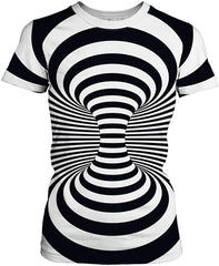 Women Summer T Shirt 3D Pattern Print Funny Short Sleeve Tee Couple Shirt Vortex 015 c