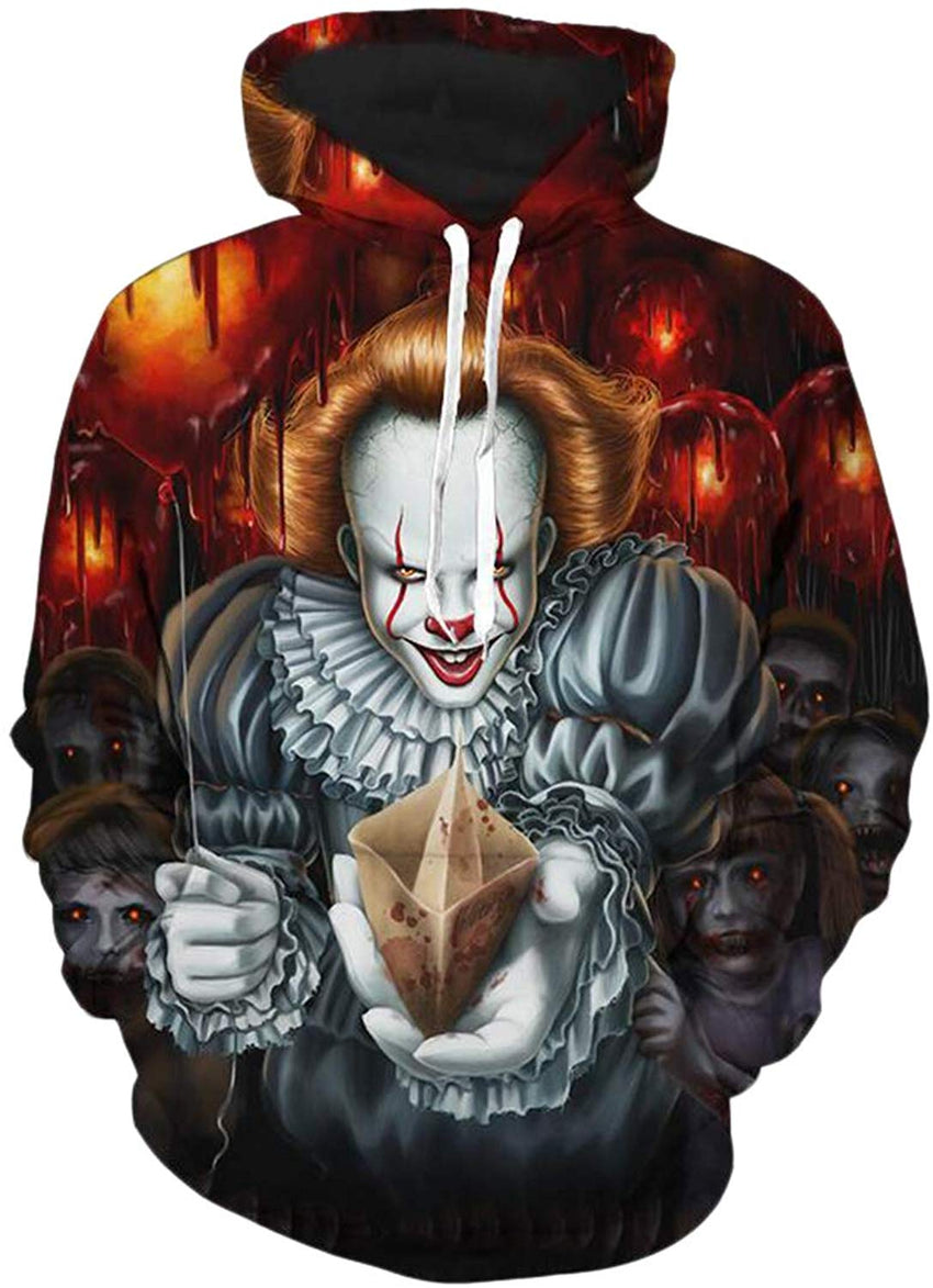 Men's T Shirt Short Sleeve 3D Print Clown Shirts Funny Black2