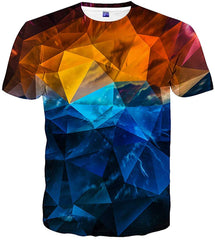Unisex Casual 3D Print Short Sleeve T Shirt Tees Blue 56