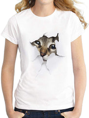 Women's and Men's Summer Cat Printed T Shirts 3D Cat Cute Valentine Tee Shirts Graphic Family T Shirts Tops Women and Men White 5